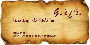 Gazdag Ádám névjegykártya